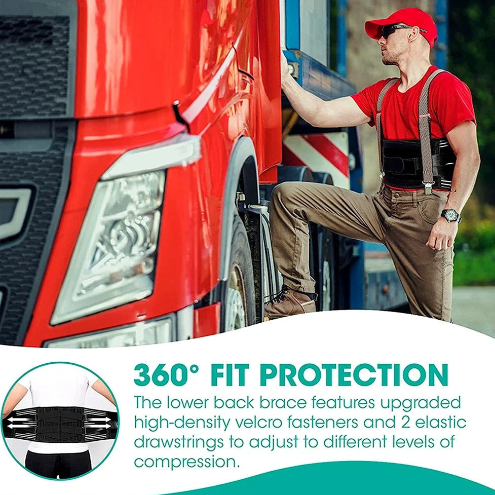 Body Lumbar Back Brace - 360 upgraded protection
