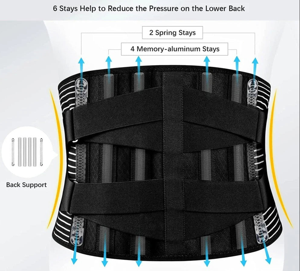 Body Lumbar Back Brace - aluminium and spring stays